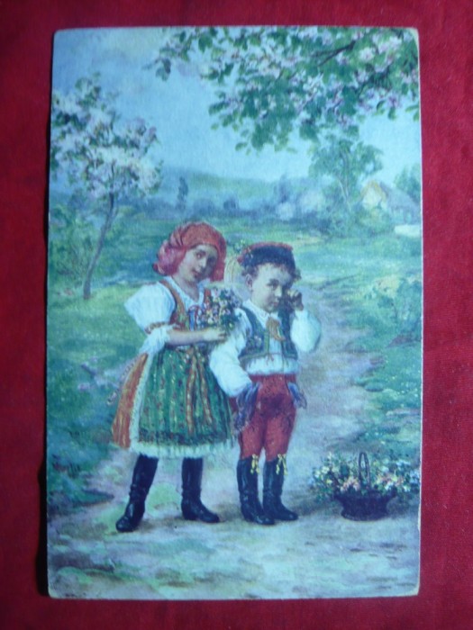 Ilustrata - Copii Valahi in costume nationale ,inc.sec.XX , color