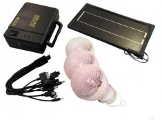 Kit iluminare incarcare solara fotovoltaic GDLite + incarcator USB 5V foto