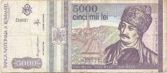 Romania 5000 Lei 1993 Mai - (007627) P-104 foto