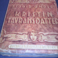 KRISTIN LAVRANSDATTER-SIGRID UNDSET,EDITURA NATIONALA GH.MICU 1943 HARTIE RAZBOI