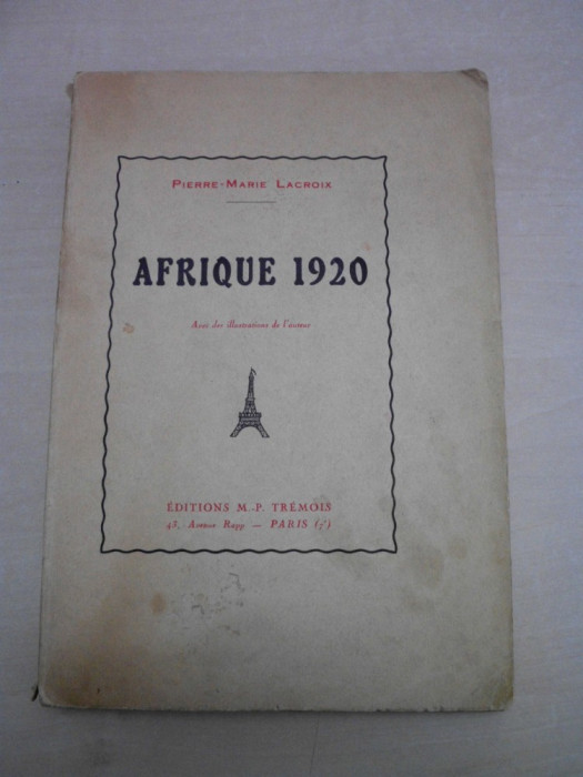 PIERRE MARIE LACROIX - AFRIQUE 1920 / EXEMPLAR NUMEROTAT 24/30