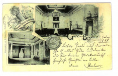 CARTI POSTALE VECHI ROMANIA-LITHO-SALUTARI DIN BUCURESTI-1898 foto