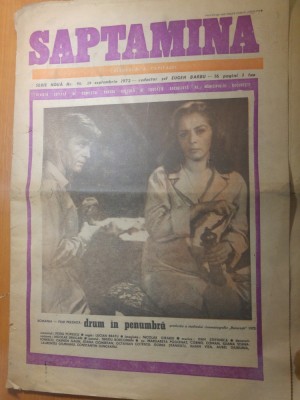 ziarul saptamana 29 septembrie 1972-lansarea filmului romanesc&amp;quot;drum in penumbra&amp;quot; foto
