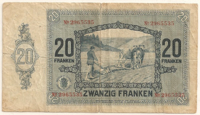 LUXEMBURG Luxembourg 20 Francs Franci 1929 Uzata foto