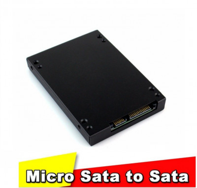 Adaptor convertor micro SATA la SATA SSD cu carcasa (1.8 inch la 2.5 inch) foto