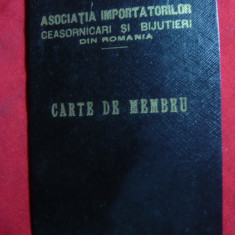 Legitimatie-Carte de Membru-Asociatia Importatori Ceasornicari Romania anii'40