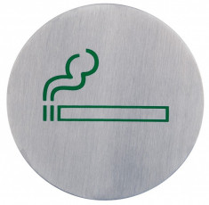 Semn indicator loc pentru fumat/fumatori (din inox), ? 7.5 cm foto