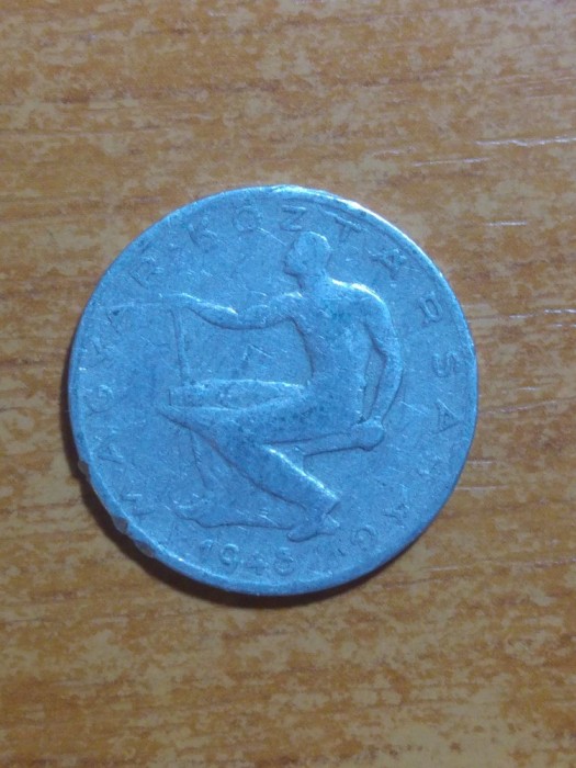 moneda rara ungaria 50 filler - 1948