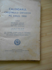 CALENDARUL CRESTINULUI ORTODOX PE ANUL 1950 foto
