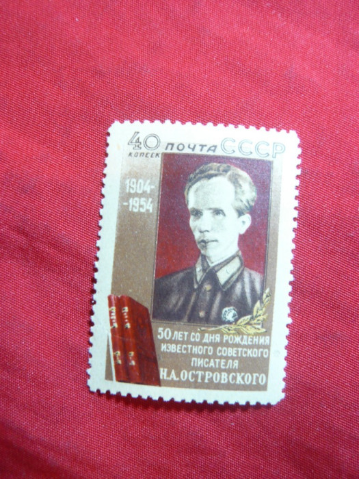 Serie 50 Ani scriitor N.Ostrowski 1954 URSS , 1 val.