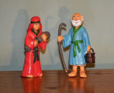 lot 2 figurine barbat si femeie, personaje biblice, Iosif si Maria, 7.5cm foto