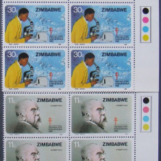 ZIMBABWE 1982 - CERCETARI MEDICALE, 2 VALORI IN BLOC NEOBLITERATE - AS 160