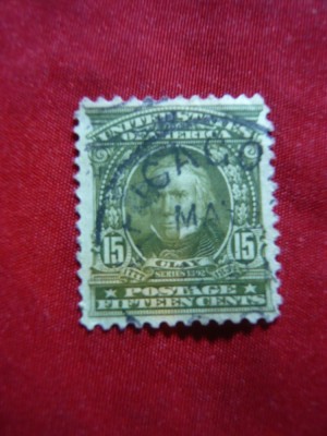 Timbru 15 C oliv 1903 SUA stampilat - Cley foto
