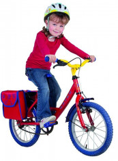Geanta portbagaj pentru bicicleta copii, 22,5x10x24cm, rosu/albastru foto