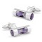 Butoni camasa model clepsidra nisip mov purple + ambalaj cadou