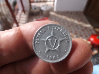Moneda Cubaneza de 5 centavos 1968.Moneda este in stare excelenta. foto