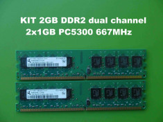 Memorie RAM PC DDR2 2GB KIT PC5300 667MHz Qimonda foto