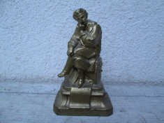 Statueta veche din metal Petofi Sandor - poet maghiar foto