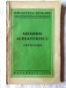 Carte Veche Antologie Grigore Alexandrescu 1935, Biblioteca Scolara, Poezii si Fabule, Editie Originala