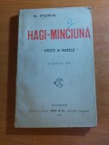Hagi-Mincinǎ - Schițe și Nuvele 1921, N. Pora, Carte Veche