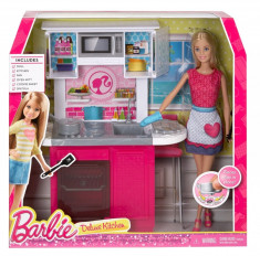 Papusa Barbie Mattel BRB Kitchen &amp;amp; Doll CFB63-CFB62 foto