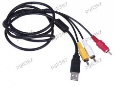 Cablu USB A tata - 3xRCA tata, pentru camcoder, lungime 1,4m - 128043 foto