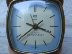Loto Pronosport - Ceas de voiaj UMF Ruhla defect , ceas vechi cu reclama foto
