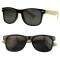 Ochelari soare model deosebit Retro Wayfarer negru brate eco bambus