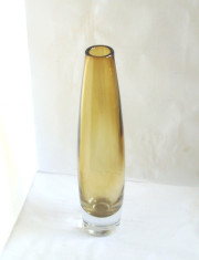 Vaza cristal sommerso, amber, suflata manual - design Bo Borgstrom, Aseda Suedia foto