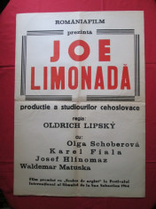 Afis cinema Joe Limonada, Cehoslovacia - 1964, afis film de colectie foto