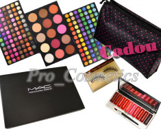 Trusa Machiaj Profesionala 183 culori MAC + Paleta Ruj si Gloss + CADOU OFERTA ! foto