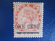 TIMBRE MAURITIUS QUEEN VICTORIA foto