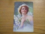 TANARA CU FLORI (color) - Carte Postala - necirculata