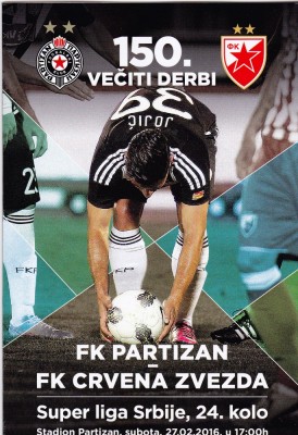Program meci fotbal de colectie(derby-ul nr.150) PARTIZAN BELGRAD - STEAUA ROSIE foto