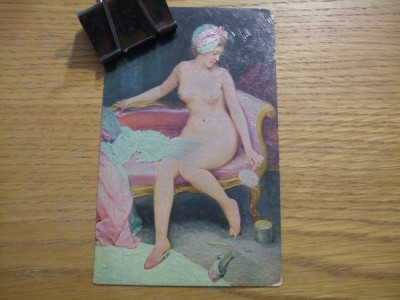 NACH DEM BADE - Carte postala color - circulata foto