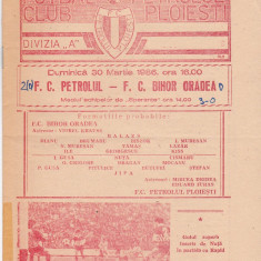 Program meci fotbal PETROLUL PLOIESTI - FC BIHOR 30.03.1986