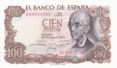 SPANIA 100 pesetas 1970 AUNC+!!! foto