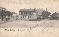 CONSTANTA PIATA OVIDIU CIRCULATA 1906 STAMPILA TREN foto