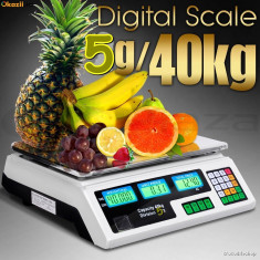 CANTAR Electronic Piata Magazin Digital AFISAJ DUBLU 40 kg foto