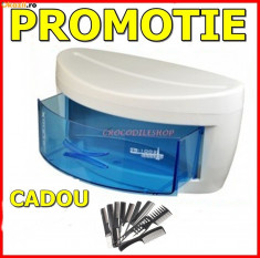 STERILIZATOR UV CU SERTAR SALON USTENSILE COAFOR FRIZERIE+ 10 PIEPTENI foto