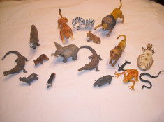 Lot 17 figurine animale salbatice de cauciuc dens si plastic foto