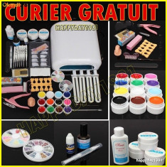 KIT UNGHII FALSE,SET MANICHIURA 12 GEL COLOR,LAMPA UV foto