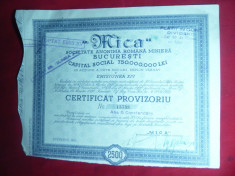 3 Certificate Provizorii Actiuni Soc. Miniera MICA 1941-1945 ,Ed.Craiova Scrisul foto