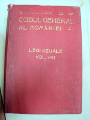 CODUL GENERAL AL ROMANIEI.LEGI UZUALE-C. HAMANGIU VOL 8 foto