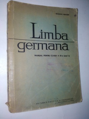 Manual LIMBA GERMANA clasa a IX-a (anul I) 1966 Basilius Abager foto