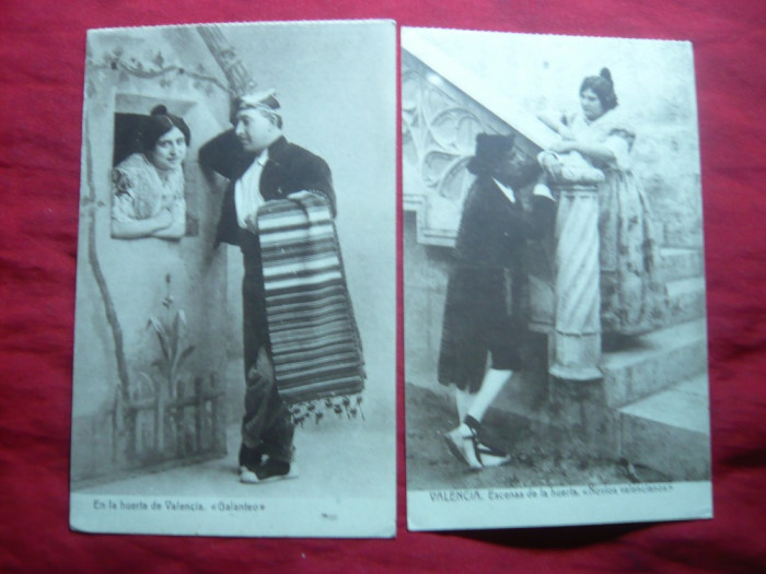 2 Ilustrate Spaniole - Costume Populare din Valencia ,inc.sec.XX Spania