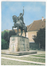 7324 - Romania (361) - ALBA-IULIA Mihai Viteazul statue - postcard - unused 1998 foto