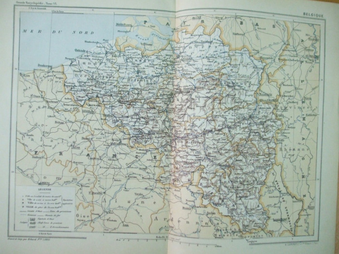 Belgia 1889 harta color
