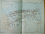 Algeria si Tunisa 1888 harta color