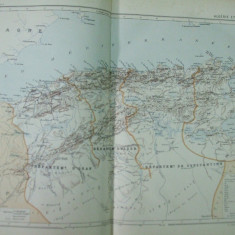 Algeria si Tunisa 1888 harta color